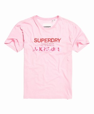 Superdry Premium Brand Reflection Portland Női Pólók Rózsaszín/Szürke | WVDFS7059